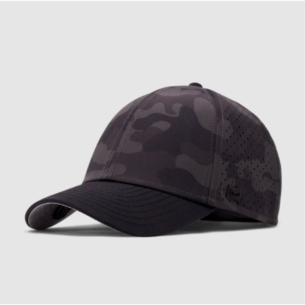 Melin A Game Hydro Performance Snapback Hat Black Camo Breathable Adjustable